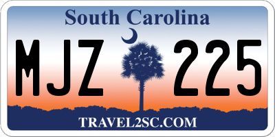 SC license plate MJZ225