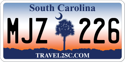 SC license plate MJZ226