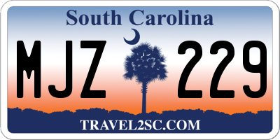 SC license plate MJZ229