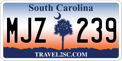 SC license plate MJZ239