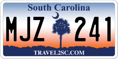 SC license plate MJZ241