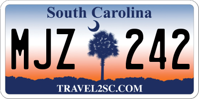 SC license plate MJZ242