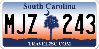SC license plate MJZ243