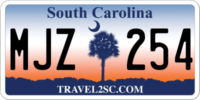 SC license plate MJZ254