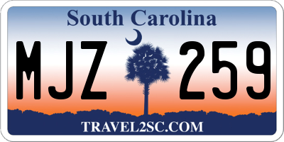 SC license plate MJZ259