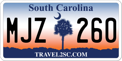 SC license plate MJZ260