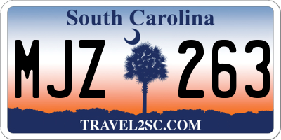 SC license plate MJZ263