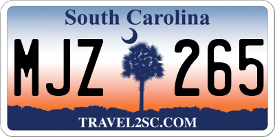 SC license plate MJZ265