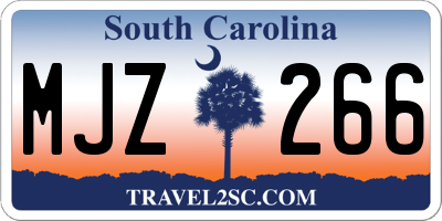 SC license plate MJZ266