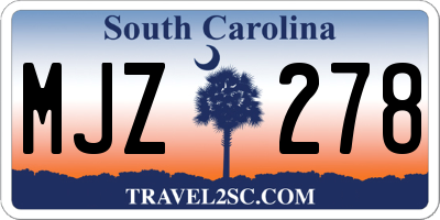 SC license plate MJZ278