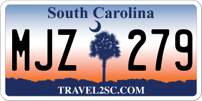 SC license plate MJZ279