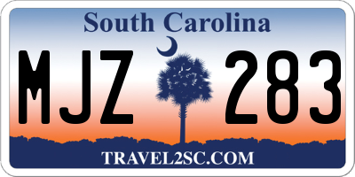 SC license plate MJZ283