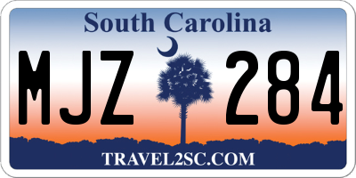 SC license plate MJZ284