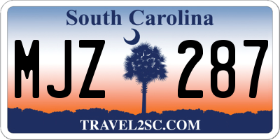 SC license plate MJZ287