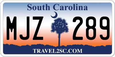 SC license plate MJZ289