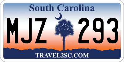 SC license plate MJZ293