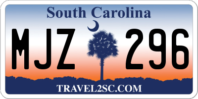 SC license plate MJZ296