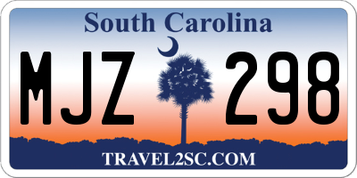 SC license plate MJZ298
