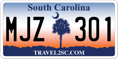 SC license plate MJZ301