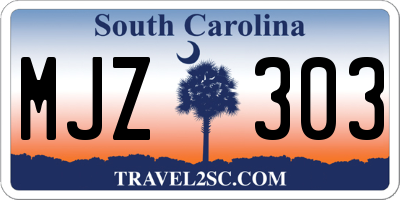 SC license plate MJZ303