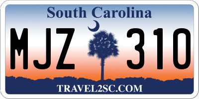 SC license plate MJZ310
