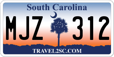 SC license plate MJZ312