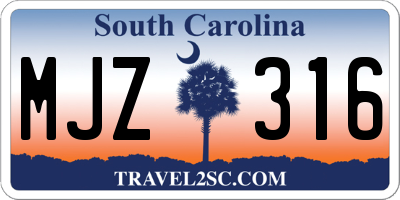 SC license plate MJZ316