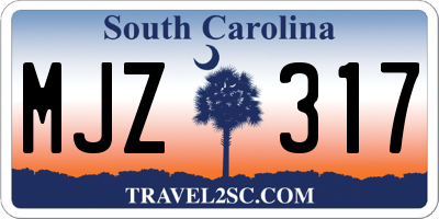 SC license plate MJZ317