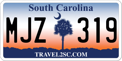 SC license plate MJZ319