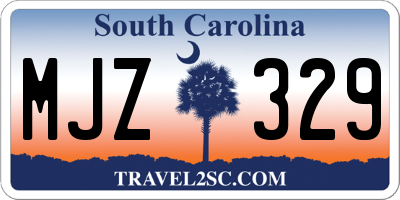 SC license plate MJZ329