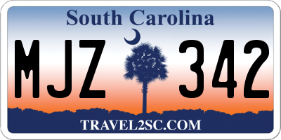 SC license plate MJZ342