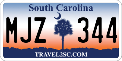 SC license plate MJZ344