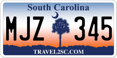 SC license plate MJZ345
