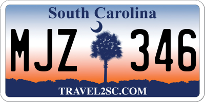 SC license plate MJZ346