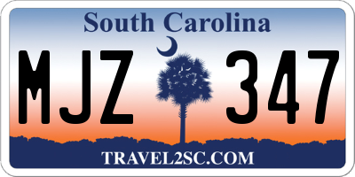 SC license plate MJZ347