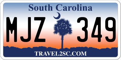 SC license plate MJZ349