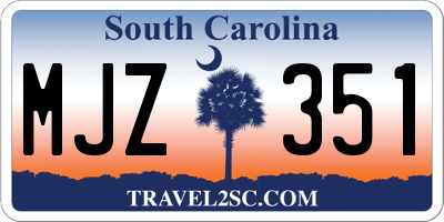 SC license plate MJZ351
