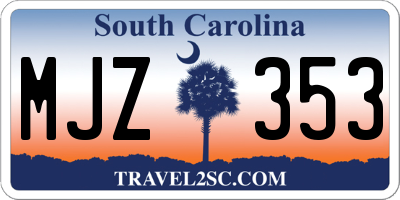 SC license plate MJZ353
