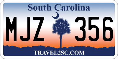SC license plate MJZ356