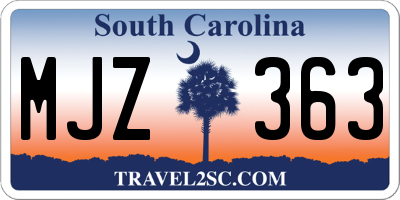 SC license plate MJZ363