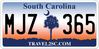 SC license plate MJZ365