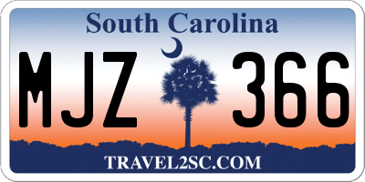SC license plate MJZ366