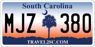 SC license plate MJZ380