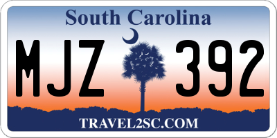 SC license plate MJZ392