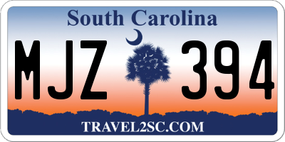 SC license plate MJZ394