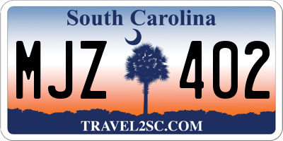 SC license plate MJZ402