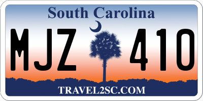 SC license plate MJZ410