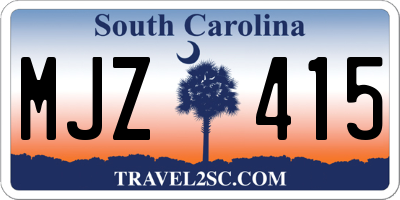 SC license plate MJZ415