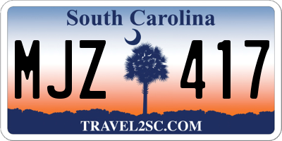 SC license plate MJZ417