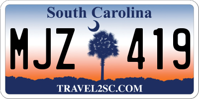 SC license plate MJZ419